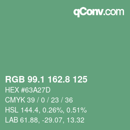 Color code: RGB 99.1 162.8 125 | qconv.com