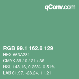 Color code: RGB 99.1 162.8 129 | qconv.com