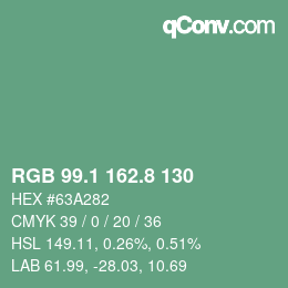 Color code: RGB 99.1 162.8 130 | qconv.com