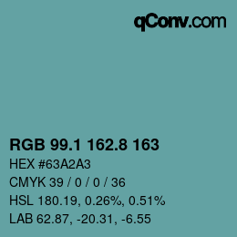Código de color: RGB 99.1 162.8 163 | qconv.com