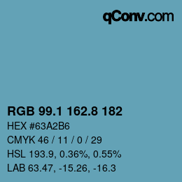 Color code: RGB 99.1 162.8 182 | qconv.com