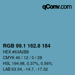 Farbcode: RGB 99.1 162.8 184 | qconv.com