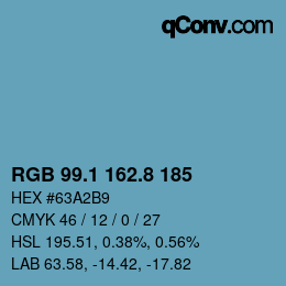 Farbcode: RGB 99.1 162.8 185 | qconv.com
