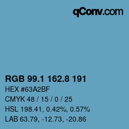 Color code: RGB 99.1 162.8 191 | qconv.com