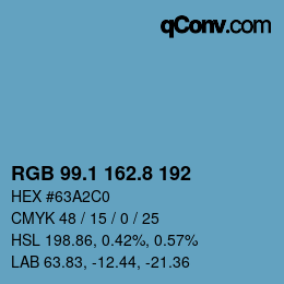 Color code: RGB 99.1 162.8 192 | qconv.com