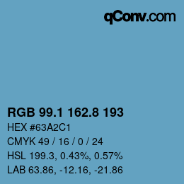 Color code: RGB 99.1 162.8 193 | qconv.com