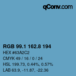 Color code: RGB 99.1 162.8 194 | qconv.com