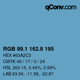 Color code: RGB 99.1 162.8 195 | qconv.com