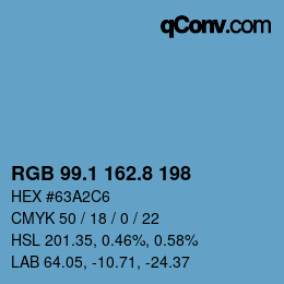 Código de color: RGB 99.1 162.8 198 | qconv.com