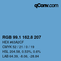 Color code: RGB 99.1 162.8 207 | qconv.com