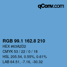 Color code: RGB 99.1 162.8 210 | qconv.com