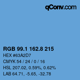 Farbcode: RGB 99.1 162.8 215 | qconv.com