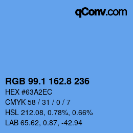 Color code: RGB 99.1 162.8 236 | qconv.com