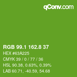 カラーコード: RGB 99.1 162.8 37 | qconv.com