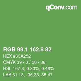 カラーコード: RGB 99.1 162.8 82 | qconv.com