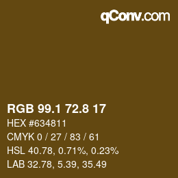 Code couleur: RGB 99.1 72.8 17 | qconv.com