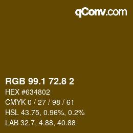 Color code: RGB 99.1 72.8 2 | qconv.com
