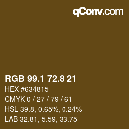 カラーコード: RGB 99.1 72.8 21 | qconv.com