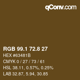 Color code: RGB 99.1 72.8 27 | qconv.com