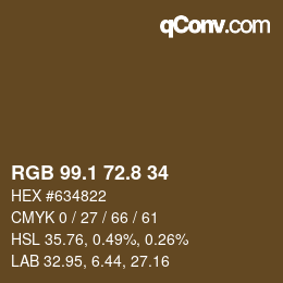 Color code: RGB 99.1 72.8 34 | qconv.com
