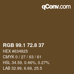 Color code: RGB 99.1 72.8 37 | qconv.com