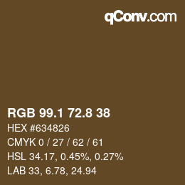 Color code: RGB 99.1 72.8 38 | qconv.com
