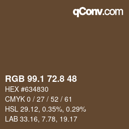 Color code: RGB 99.1 72.8 48 | qconv.com