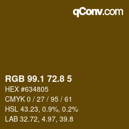 Color code: RGB 99.1 72.8 5 | qconv.com