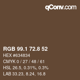 Color code: RGB 99.1 72.8 52 | qconv.com