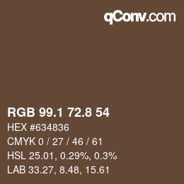 Farbcode: RGB 99.1 72.8 54 | qconv.com