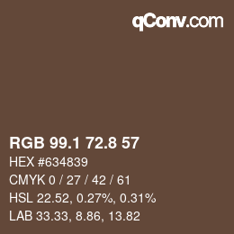Color code: RGB 99.1 72.8 57 | qconv.com