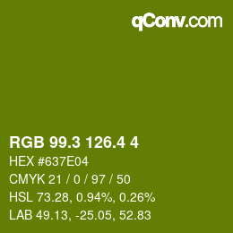 カラーコード: RGB 99.3 126.4 4 | qconv.com