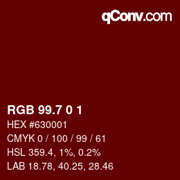カラーコード: RGB 99.7 0 1 | qconv.com