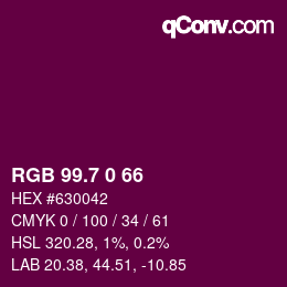 カラーコード: RGB 99.7 0 66 | qconv.com