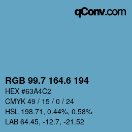 カラーコード: RGB 99.7 164.6 194 | qconv.com