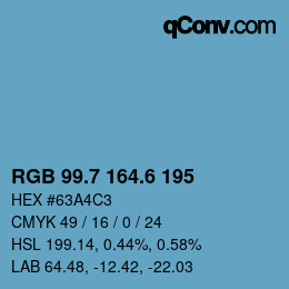 カラーコード: RGB 99.7 164.6 195 | qconv.com