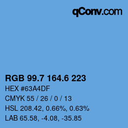 カラーコード: RGB 99.7 164.6 223 | qconv.com