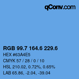 カラーコード: RGB 99.7 164.6 229.6 | qconv.com