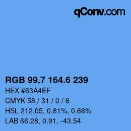 カラーコード: RGB 99.7 164.6 239 | qconv.com