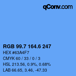 カラーコード: RGB 99.7 164.6 247 | qconv.com