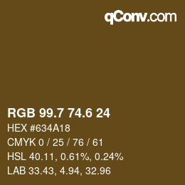カラーコード: RGB 99.7 74.6 24 | qconv.com