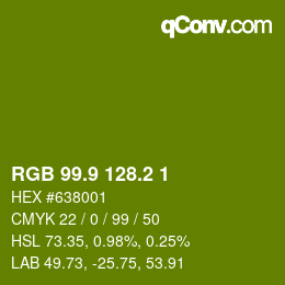 カラーコード: RGB 99.9 128.2 1 | qconv.com
