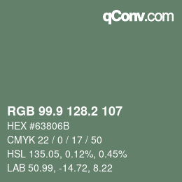 Color code: RGB 99.9 128.2 107 | qconv.com