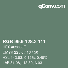 Color code: RGB 99.9 128.2 111 | qconv.com