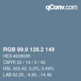 Color code: RGB 99.9 128.2 149 | qconv.com