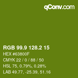 カラーコード: RGB 99.9 128.2 15 | qconv.com