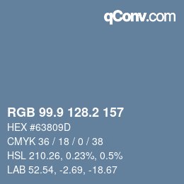 Color code: RGB 99.9 128.2 157 | qconv.com