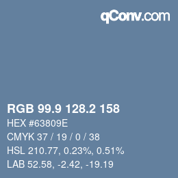 Color code: RGB 99.9 128.2 158 | qconv.com