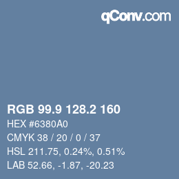 Color code: RGB 99.9 128.2 160 | qconv.com