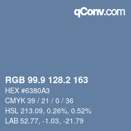 Color code: RGB 99.9 128.2 163 | qconv.com